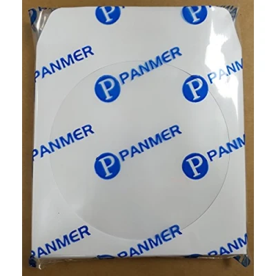 Image of 50 CD White Paper Sleeves With Adhesive Flap and Transparent Window