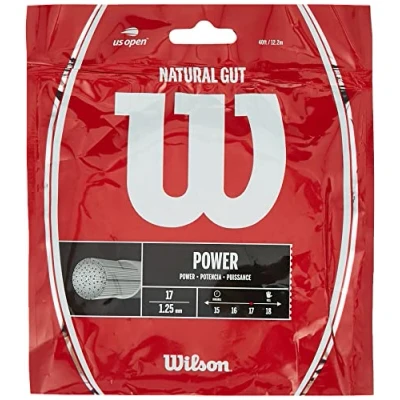 Image of Wilson Sporting Goods Unisex 17 Gauge Natural Gut Tennis String, Natural, 1.25mm UK