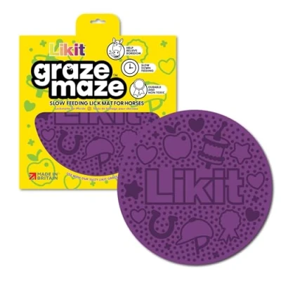 Image of Likit Graze Maze Horse Lick Mat Use with tasty Paste Help Relieve Boredom &amp; Slow Feeding (Purple)