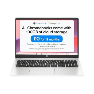 Image of HP Chromebook 15.6&quot; Intel Celeron N4500 Processor4 GB RAM 64 eMMC UHD Graphics HD 16:9 Display Up to 11hrs battery Chrome OS Dual Speakers Mineral Silver 15a na0002sa