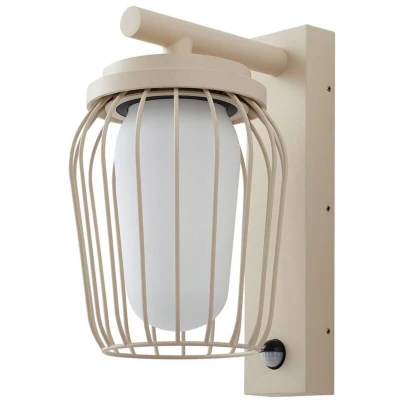 Image of Lucande outdoor wall light Chandan, 30cm, beige, sensor