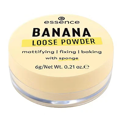 Image of Essence Banana Loose Powder, Yellow, Mattifying, Fixing, Colour Correcting, Translucent, Matte, Vegan, Oil Free, Perfume, Alcohol Pack of 1 (6 g)