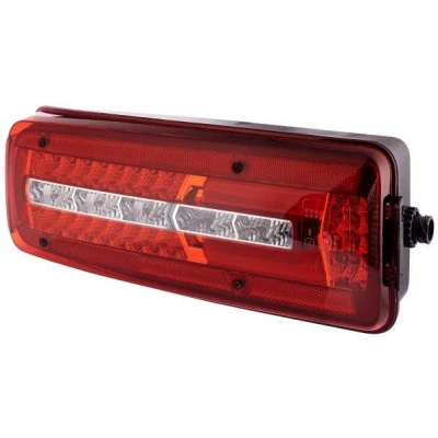 Image of 81252256559 Rear light HELLA 2VP 012 381 051 Left LED black 24V Crystal clear, red Electromagnetic Compatibility (EMC), with bolts/screws