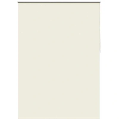 Image of vidaXL Roller Blind Blackout, 140x230cm, Off White Room Darkening with Reflective Backside for Temperature Control, Easy to Install.