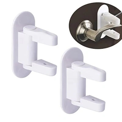 Image of Safety Lock Door Handle,2 pcs Lever Child Proof Locks Bedroom for Babies, Toddlers,Children and Pets, Self Adhesive,White