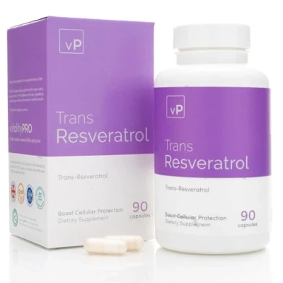 Image of Trans Resveratrol Supplements, 90 Capsules 500 milligrams Pure Powder for Vitality &amp; Immunity Support Vegan Dietary Supplements