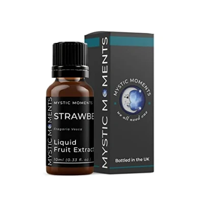 Image of Mystic Moments Strawberry Liquid Fruit Extract 10ml Perfect for Skin Care, Creams, Lotions and DIY beauty products Vegan GMO Free