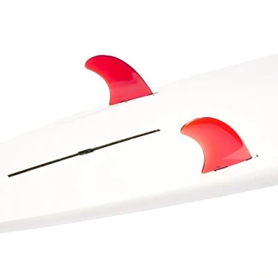 Image of DORSAL Surfboard Fins Longboard Side 2 or Quad Rear Set FCS Compatible GL Style Red