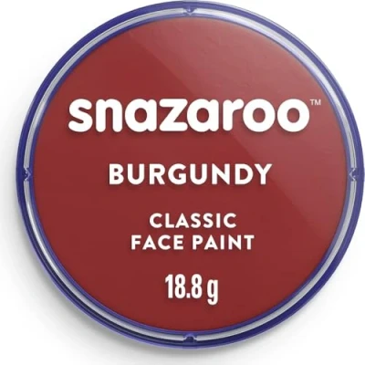 Image of Snazaroo Classic Face and Body Paint for Kids Adults, Burgundy Colour, Water Based, Easily Washable, Non Toxic, Makeup, Painting Parties, Ages 3+