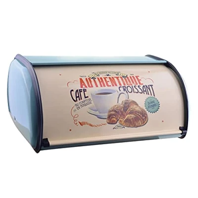 Image of Bread Boxes with Stainless Steel Metal Home Storage Bin for Kitchen Counter Extra Large Roll Up Easy Box 13.589.065.71 in