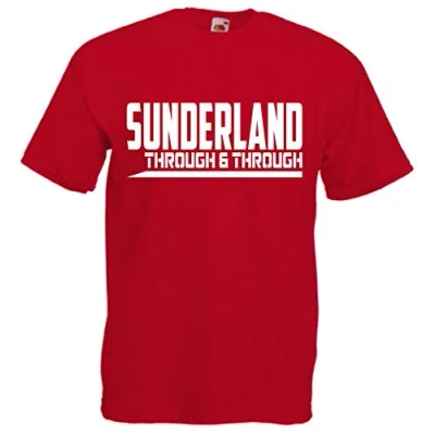 Image of FootballApparelGifts Sunderland Through &amp; Premium T Shirt Gift Mens (Medium) Red