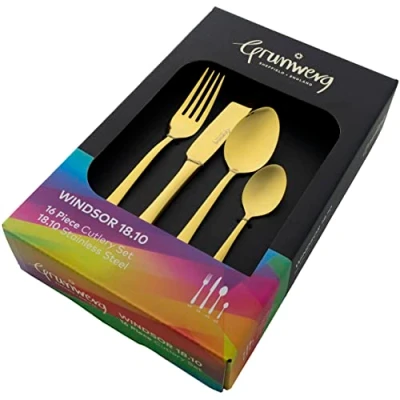 Image of Grunwerg Windsor Gold 16 Piece Boxed Cutlery Set