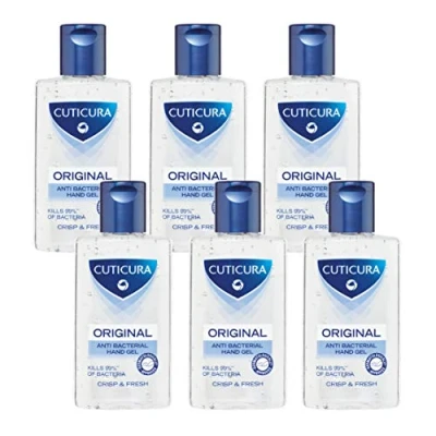 Image of CUTICURA Original Anti Bacterial Hand Gel 100ml, Multipack of 6. Quick Drying. Kills 99.9% Bacteria. Viral Action. Personal &amp; Commercial Use. Prevent Spread Germs