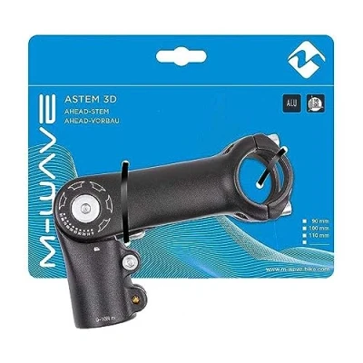 Image of M Wave Unisex Adult ST C2.1 AHEAD Handlebar Stem Adjustable from 0 to 90, External 90 mm, for 31.8 mm