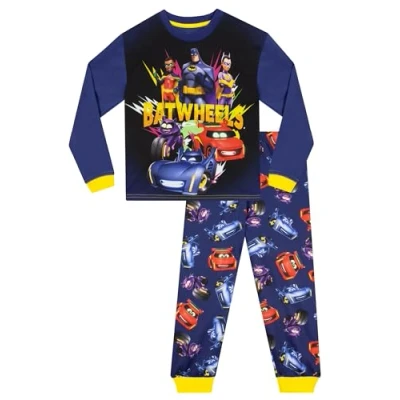 Image of DC Comics Batman Pyjamas Batwheels Boys Long Sleeve Superhero PJs For Purple 2 3 Years