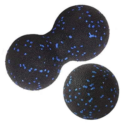 Image of Peanut Massage Ball Double Lacrosse for Trigger Point Therapy, Myofascial Release, Deep Tissue Fitness &amp; Relax Tight Muscles, 16cm 8cm