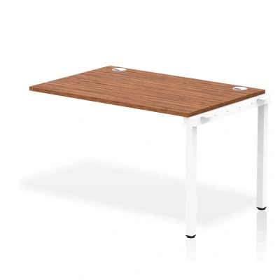 Image of Impulse Bench Single Row Ext Kit 1200 White Frame Desk Walnut
