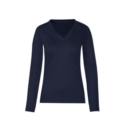 Image of Trigema Women&#039;s 5028031 Longsleeve T Shirt, White, Black, Navy, deep Purple, M