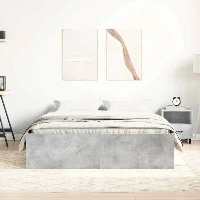Image of vidaXL Bed Frame without Mattress Concrete Grey 160x200 cm