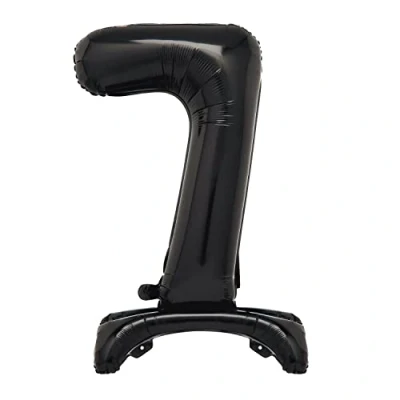Image of Unique 13787 Giant Standing Foil Number 7 Balloon 76 cm Black