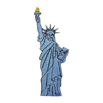 Image of Statue of Liberty Patch, Travel Groovy Patch Embroidered Iron on Sew Badge for Clothes etc. 10x3.5 cm
