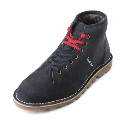 Image of Grafters Heritage Unisex Real Suede Leather Monkey Boots Navy 8 UK
