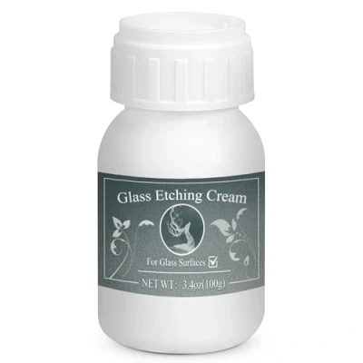 Image of Etch Paste for Glass, 3.5 oz Glass Paste, Create Beautiful Art in Minutes, Personalize Your Craft on Surfaces (100g)