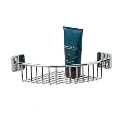 Image of Tiger Onu Corner Shower Basket, Stainless Steel, Chrome, 21.8 x 8.4 cm