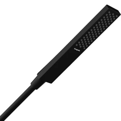 Image of hansgrohe Pulsify E Water Saving Shower Head with 8 L/min (EcoSmart), Hand 1 Jet Type (PowderRain), Square (100 x 25 mm), Matte Black