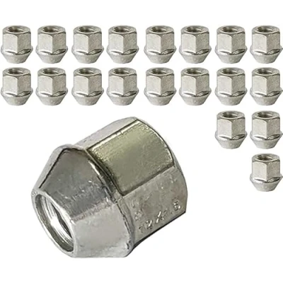 Image of 20 Wheel Nuts M12 x 1.5 60 Taper Collar Open with SW 21 mm Compatible Hyundai, Kia, Mazda, Mitsubishi, Nissan, Peugeot, Smart, Toyota, Volvo, Citroen