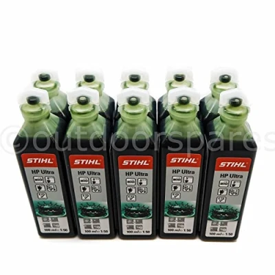 Image of Mountfield Stihl HP Ultra 100ml One Shot 2 Stroke Oil Part No.0781 319 8060 Pack Of 10