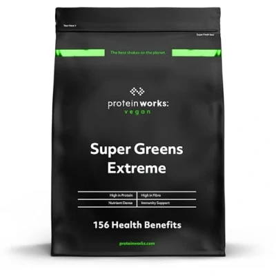 Image of Protein Works Super Greens Extreme , 150+ Health Benefits 41 Active Ingredients Vegan &amp; Gluten Free No Added Sugar 20 Servings Summer Berry Burst 250g