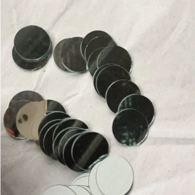 Image of Set of 100pcs Small Round Glass Crafts, Real Mirror Mosaic Tiles (2x2cm)