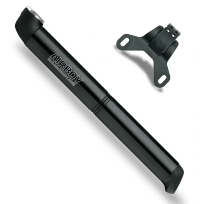 Image of SKS GERMANY AIRBOY mini pump, air pump (bicycle with two chamber system, bicycle accessory 2 equally sized handle parts, for SV/DV valves, pressure max.: 8 bar, 115 PSI), black