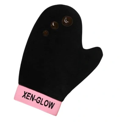 Image of XEN GLOW Self Tanning Mitt Applicator Elastic Wrist Ultra Soft Tanner Glove for Sunless Perfect Tan with Thumb Even Coverage Streakless Black