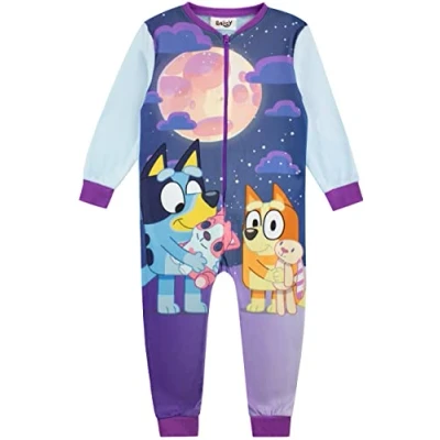 Image of Bluey Kids Onesie Fleece Purple 3 4 Years