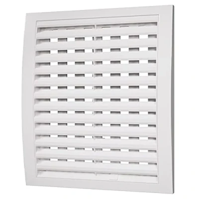 Image of Air Vent Grille with Adjustable Shutter Wall Ducting Ventilation Cover White (200mm x 200mm)
