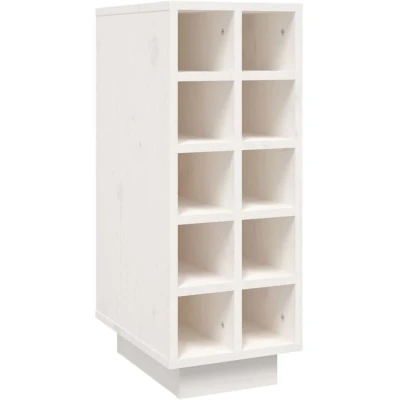 Image of vidaXL Wine Cabinet White 23x34x61 cm Solid Wood Pine