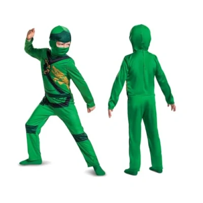 Image of DISGUISE Official Lego Ninjago Costume Children Boys Lloyd Ninja Green Carnival M