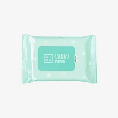 Image of 3INA MAKEUP Vegan Cruelty Free The WOW Wipes White Face &amp; Eyes Refreshing Smoothing Gently Cleansing Hydrating Contains Micellar Water Travel 10 Units