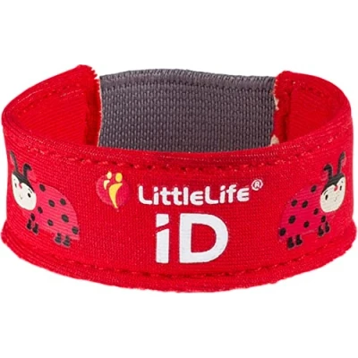 Image of LittleLife Safety Wristband, Kids iD Bracelet with Cards for Emergency Contact Or Medical Information Ladybird