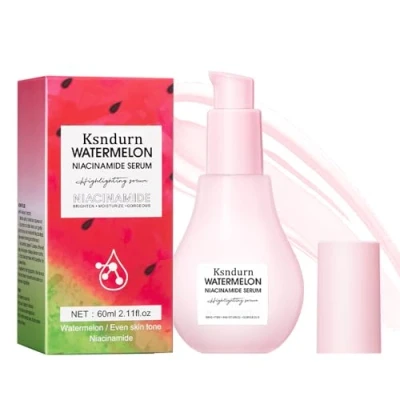 Image of Watermelon Glow Niacinamide Moisturize Serum, Ksndurn Facial Serum with Hyaluronic Acid Glycerin Vitamin E Lightweight &amp; Priming Liquid Highlighter (60ml)