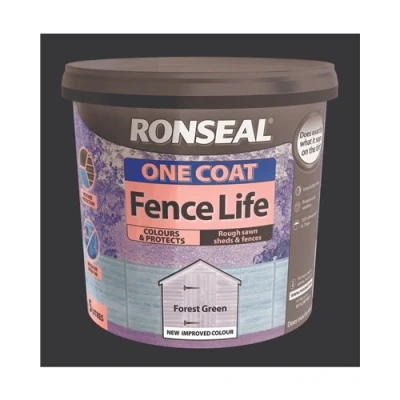 Image of Ronseal One Coat Fence Life Forest Green 5L