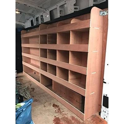 Image of Fully Assembled Van Shelving Racking to fit Peugeot Boxer L3 LWB Plywood System Tool Storage Unit OS