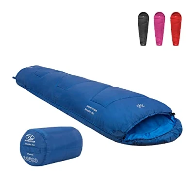 Image of Highlander Mummy Sleeping Bag for Adults 2 Season Lightweight and Warm Great Backpacking, Hiking, Festivals, Camping.