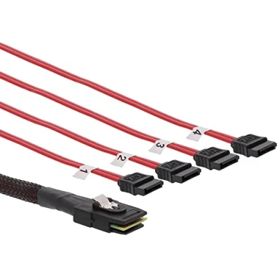 Image of InLine 27610 Mini SAS Cable SFF8087 to 4x SATA Crossover OCF 0,75 m