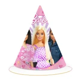 Image of BeenSmile, BARBIE Hats, Cardboard Children&#039;s Birthday Decoration, Party 6 Pcs.