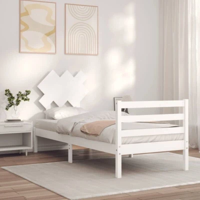 Image of vidaXL Bed Frame without Mattress White 90x200 cm Solid Wood Pine