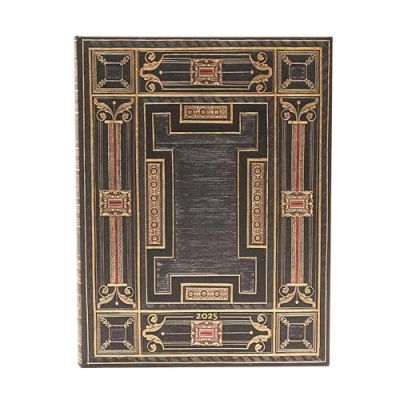 Image of Paperblanks Onyx Ultra 12 Month Calendar 2025 Day Overview Elastic Band Closure