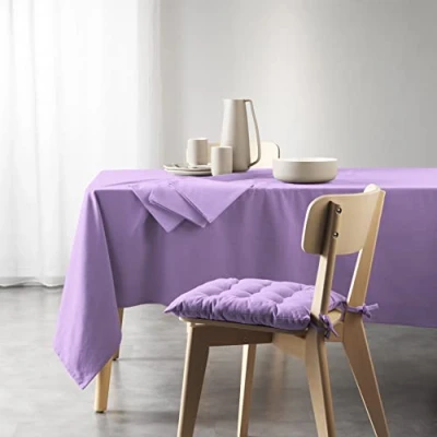 Image of Douceur d&#039;Intérieur, Rectangular Tablecloth (140 X 240 cm) Mistral Lilac, Recycled Cotton